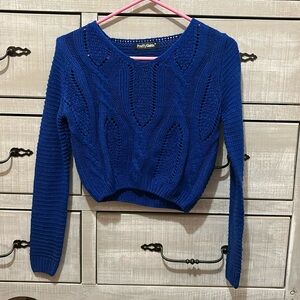 cute cropped blue sweater